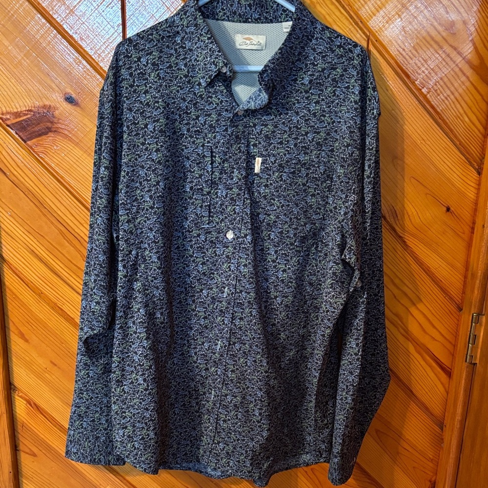 Men's Navy Patterned Shirt Jacket